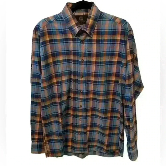 Men’s Viyella Wool and Cotton Plaid Long Sleeve Button Down - Size Medium - Picture 2 of 12